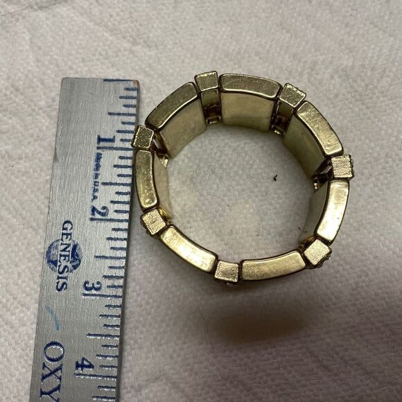 Gold sparkly rhinestone cuff stretchy​ - Picture 7 of 11